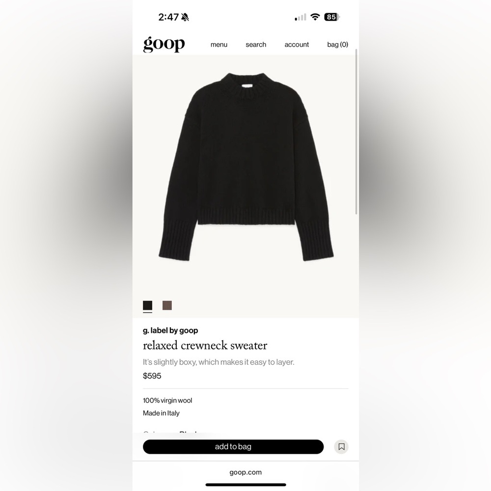 G. Label by Goop Wool Sweater